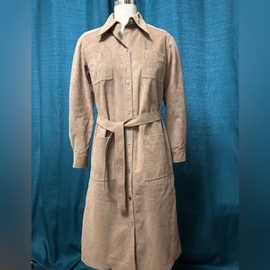 Ports faux-suede tan trench coat - size M